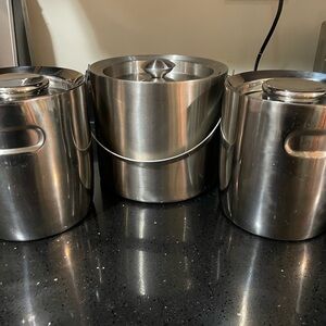 Stainless Steel Kitchen Canister Set And Ice Bucket